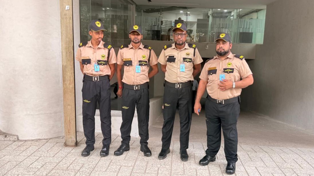 alt = "Armed Guards Posing at a Sentry Post"